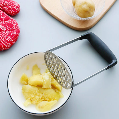 Stainless Steel Manual Pumpkin Potato Ricer Masher with Broad and Ergonomic Horizontal Handle, Single layer stainless