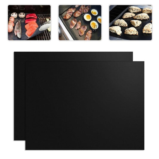 2 PCS 0.2mm Thick Barbecue Grill Mat Non-Stick BBQ Grill Mats, Size:40x33CM, 2 PCS
