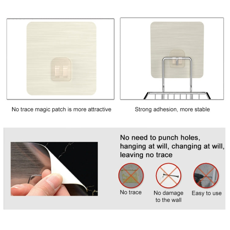 Creative Double Layer Stainless Steel Soap Stand Non-trace Magic Sticker Style Soap Dish Bathroom Shelf, Double Layer Bathroom Shelf