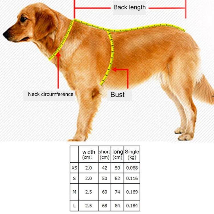Pet Dogs A7 Reflective Polyester Chest Harness Lead Leash Traction Big Dogs Safety Chain Rope Collar, Size: XS, 2.0*42*50cm, Size: XS, 2.0*42*50cm