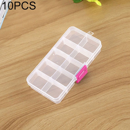 10 PCS Removable Grid Plastic Box Organizer for Jewelry Earring Fishing Hook Small Accessories, Size: Small, 10 Slots, 10 Slots (Pink+Blue), 10 Slots (Orange + blue), 10 Slots (Purple+Blue), 10 Slots  (White+Pink), 10 Slots  (White+Blue)