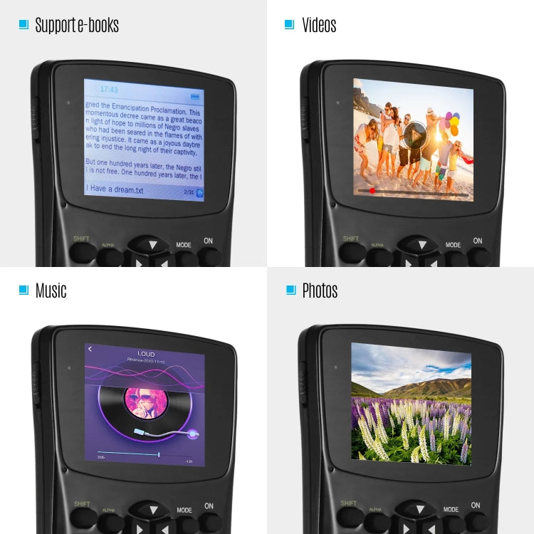 2.4 inch Display Screen Anti-peeping E-book Calculator, Support Sound Recording / Radio / Music & Video Playing