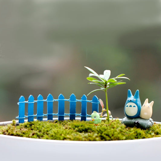 10 PCS Mini Small Fence Barrier Wooden Craft Wooden Small Fence Moss Micro-landscape Ornaments, Random Color Delivery, Mini Small Fence Ornaments