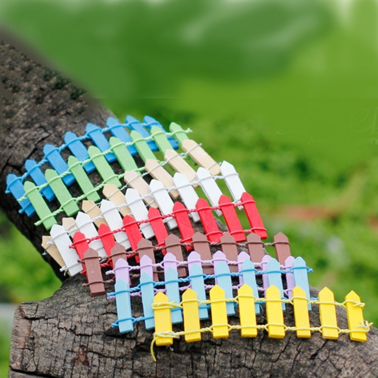 10 PCS Mini Small Fence Barrier Wooden Craft Wooden Small Fence Moss Micro-landscape Ornaments, Random Color Delivery, Mini Small Fence Ornaments