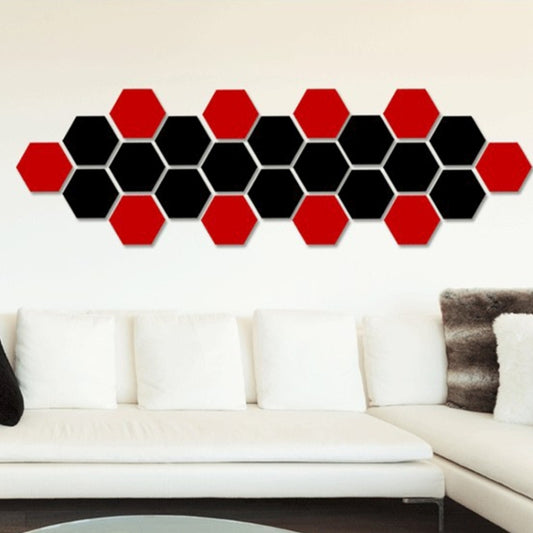 12 PCS 3D Hexagonal Mirror Wall Stickers Set, Size: 10*10cm, Size: 10*10cm (Black), Size: 10*10cm (Gold), Size: 10*10cm (Red), Size: 10*10cm (Silver)
