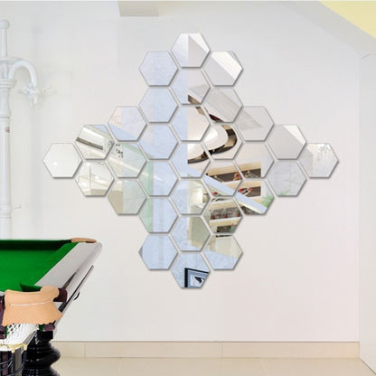 12 PCS 3D Hexagonal Mirror Wall Stickers Set, Size: 4*4cm, Size: 4*4cm (Silver), Size: 4*4cm (Black), Size: 4*4cm (Gold)