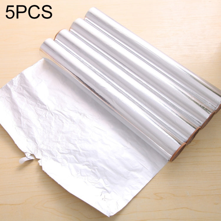 5 PCS 5m Bakest Aluminum Tin Foil Paper Barbecue Paper, 5 PCS Barbecue Paper