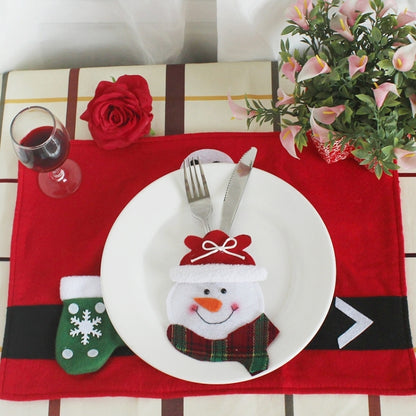 3 in 1 Christmas Decoration Round Face Style Cutlery Holders, Round Face Style