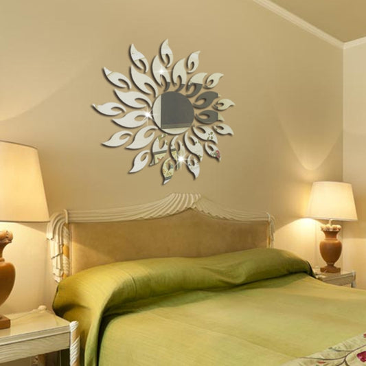 Sunflower Mirror Wall Sticker Bedroom Living Room Decoration Wall Stickers, Sunflower  Silver, Sunflower Black, Sunflower Glod