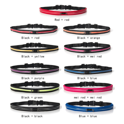 Multifunctional Outdoor Sports Waterproof High Stretch Faux Leather Fabric Double Waist Bag with Night Reflective Strip, Random Color Delivery, Double Waist Bag