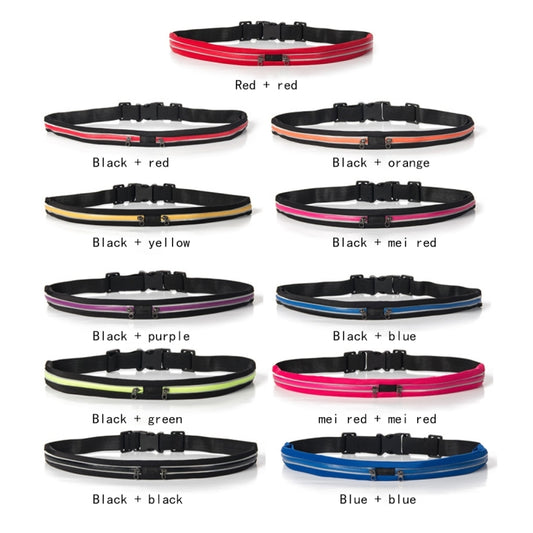 Multifunctional Outdoor Sports Waterproof High Stretch Faux Leather Fabric Double Waist Bag with Night Reflective Strip, Random Color Delivery, Double Waist Bag