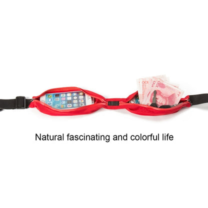 Multifunctional Outdoor Sports Waterproof High Stretch Faux Leather Fabric Double Waist Bag with Night Reflective Strip, Random Color Delivery, Double Waist Bag