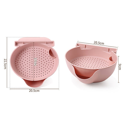 Kitchen Double Layer Fruit Bowl Washing Basket Lazy Bracket Snack Nuts Bowl