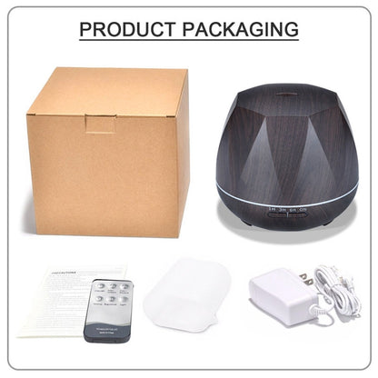 Peach Shape Wood Grain Remote Control Ultrasonic Humidifier Aromatherapy Machine Automatic Alcohol Sprayer with LED Lights, Capacity: 400mL, AU Plug (Light Wood Color), Diamond Dark Wood Color, Diamond Light Wood Color, Peach Shape Dark Wood Color�����...