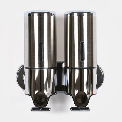 Dual Hotel Shower Manual Dispenser Wall Mounted Washing Liquid Shampoo Soap Bottle, Capacity: 1000ml, 1000ml/Stainless Steel