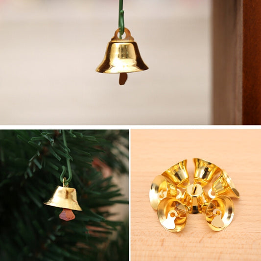 10 in 1 Christmas Decorating Christmas Tree Small Bells Decoration Supplies, Size: 2*2cm, Small Bells  Gold