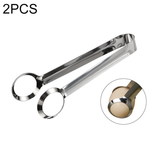 2 PCS Multifunctional Stainless Steel Tweezers Egg Cooking Pliers Kitchen Supplies, Egg Cooking Pliers