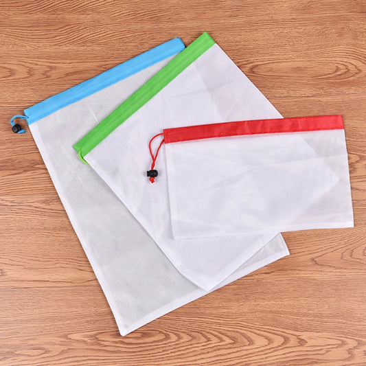 10 PCS Double-Stitched Strength Reusable Fruit Sandwich Pouch Mesh Storage Bags, Size: 30cm x 43cm, Random Color Delivery, Size: 30cm x 43cm