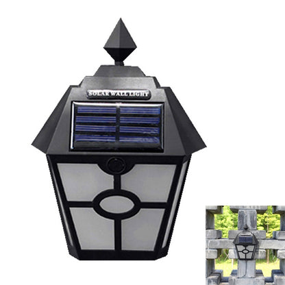 مصباح حائط LED سداسي الشكل يعمل بالطاقة الشمسية، إضاءة خارجية مع جهاز استشعار للتحكم في المناظر الطبيعية
