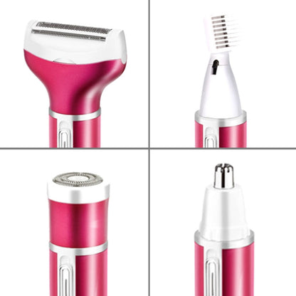 مجموعة ماكينة تشذيب الحواجب فيبريسا 4 في 1 القابلة لإعادة الشحن عبر USB لإزالة شعر الجسم مع كابل USB، 4 في 1