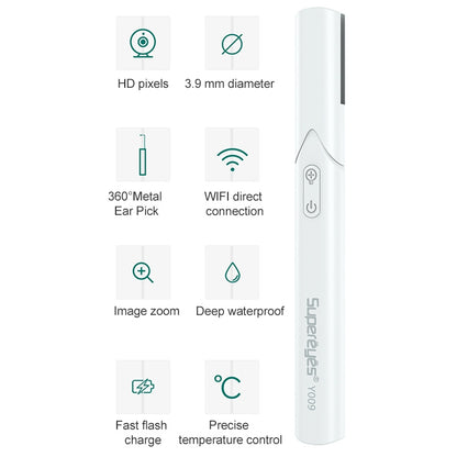 Supereyes Y009 Visual Ear Pick Acne Cleaning Microscopic Magnifying Mirror Endoscope, Y009