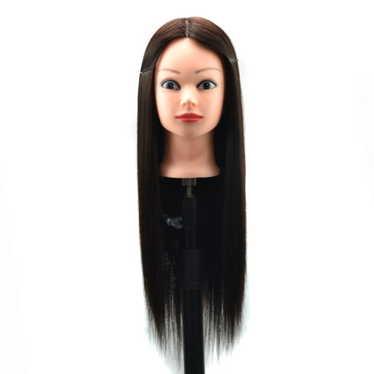 Practice Disc Hair Braided Mannequin Head Wig Styling Trimming Head Model, Black, Grey, Marron, Purple, Beige, Sky Blue, Yellow, Brown