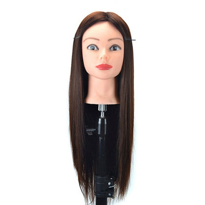 Practice Disc Hair Braided Mannequin Head Wig Styling Trimming Head Model, Black, Grey, Marron, Purple, Beige, Sky Blue, Yellow, Brown