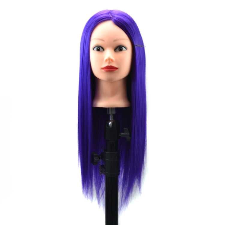 Practice Disc Hair Braided Mannequin Head Wig Styling Trimming Head Model, Black, Grey, Marron, Purple, Beige, Sky Blue, Yellow, Brown