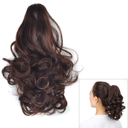 Natural Short Curly Hair Clip-on Pear Blossom Roll Horsetail Wig