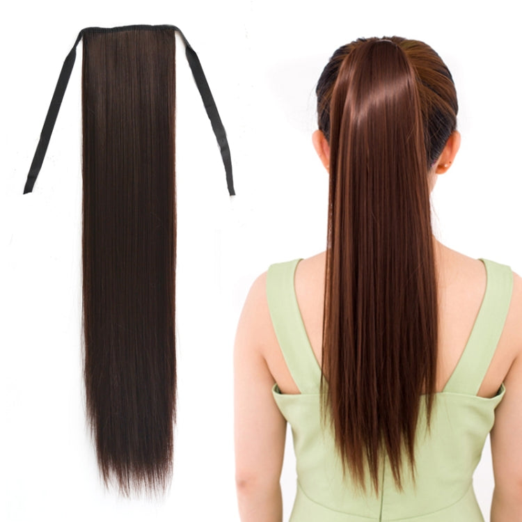 Natural Long Straight Hair Ponytail Bandage-style Wig Ponytail for Women，Length: 60cm, 60cm