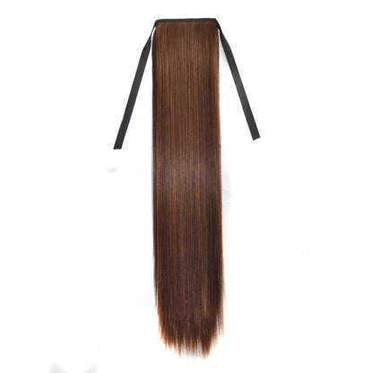 Natural Long Straight Hair Ponytail Bandage-style Wig Ponytail for Women，Length: 60cm
