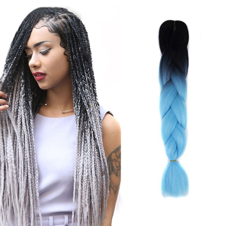 Fashion Color Gradient Individual Braid Wigs Chemical Fiber Big Braids, Length: 60cm(04 Black+Red)