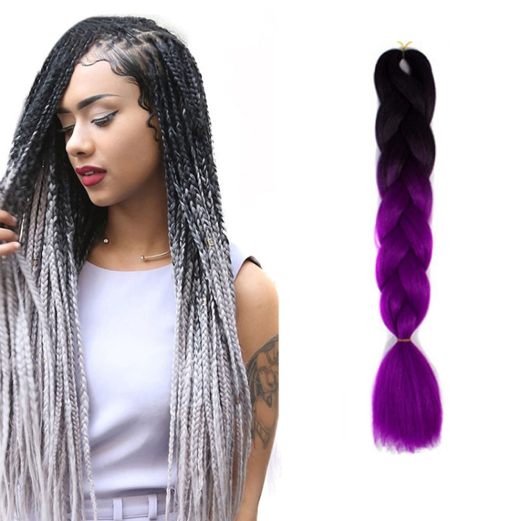 Fashion Color Gradient Individual Braid Wigs Chemical Fiber Big Braids, Length: 60cm(04 Black+Red)