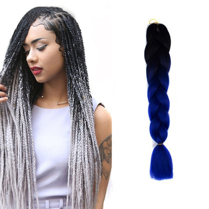 Fashion Color Gradient Individual Braid Wigs Chemical Fiber Big Braids, Length: 60cm(04 Black+Red)