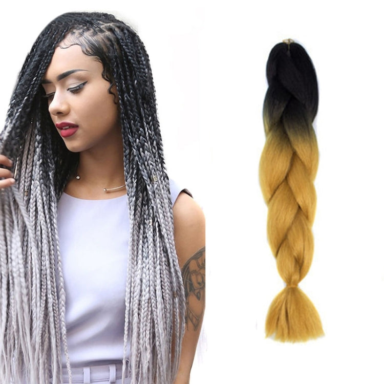 Fashion Color Gradient Individual Braid Wigs Chemical Fiber Big Braids, Length: 60cm(04 Black+Red)
