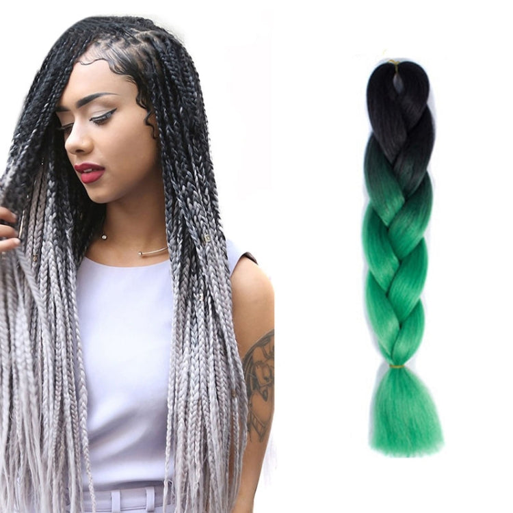 Fashion Color Gradient Individual Braid Wigs Chemical Fiber Big Braids, Length: 60cm(04 Black+Red)