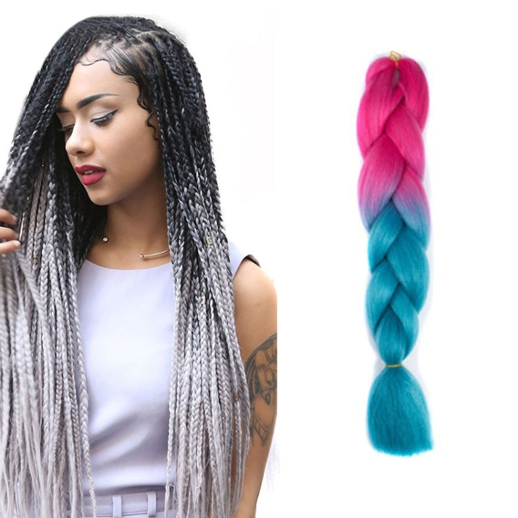 Fashion Color Gradient Individual Braid Wigs Chemical Fiber Big Braids, Length: 60cm(04 Black+Red)