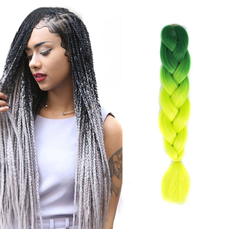 Fashion Color Gradient Individual Braid Wigs Chemical Fiber Big Braids, Length: 60cm(04 Black+Red)