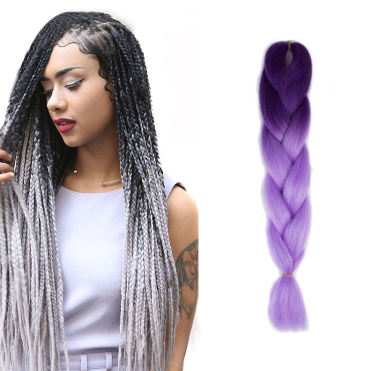 Fashion Color Gradient Individual Braid Wigs Chemical Fiber Big Braids, Length: 60cm(04 Black+Red)