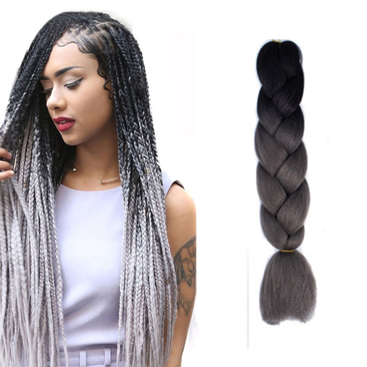 Fashion Color Gradient Individual Braid Wigs Chemical Fiber Big Braids, Length: 60cm(04 Black+Red)