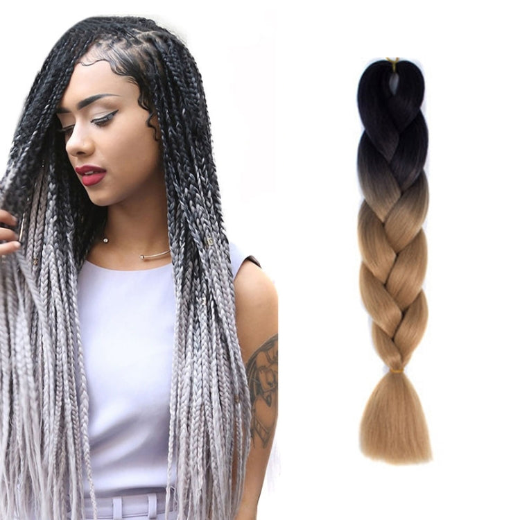 Fashion Color Gradient Individual Braid Wigs Chemical Fiber Big Braids, Length: 60cm(04 Black+Red)