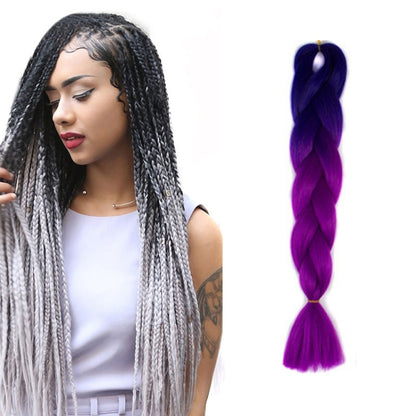 Fashion Color Gradient Individual Braid Wigs Chemical Fiber Big Braids, Length: 60cm(04 Black+Red)