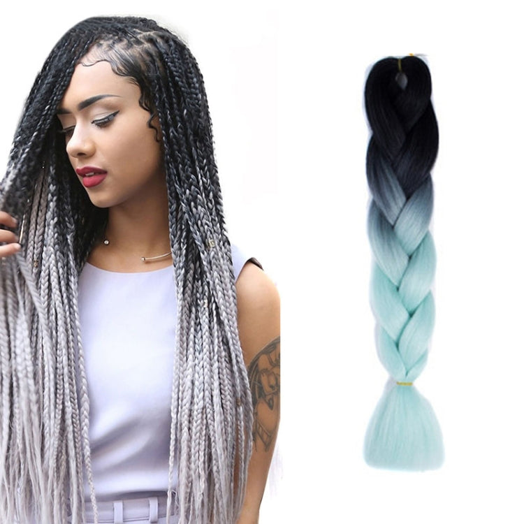 Fashion Color Gradient Individual Braid Wigs Chemical Fiber Big Braids, Length: 60cm(04 Black+Red)