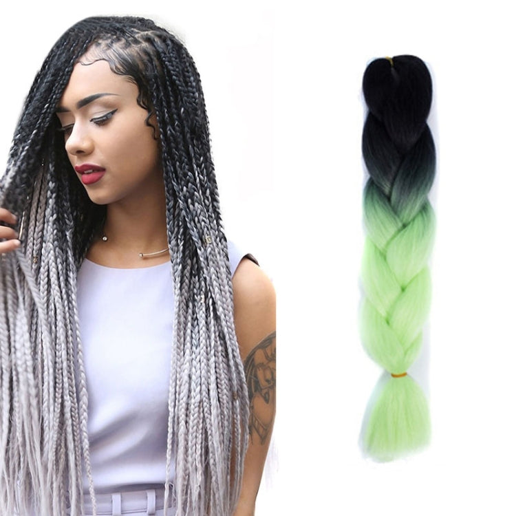 Fashion Color Gradient Individual Braid Wigs Chemical Fiber Big Braids, Length: 60cm(04 Black+Red)