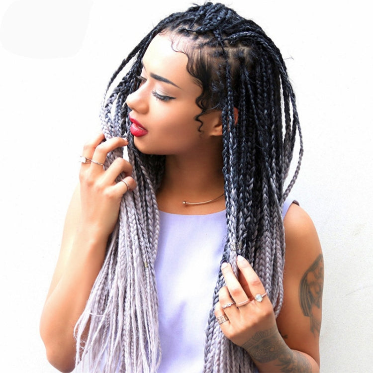 Fashion Color Gradient Individual Braid Wigs Chemical Fiber Big Braids, Length: 60cm(04 Black+Red)