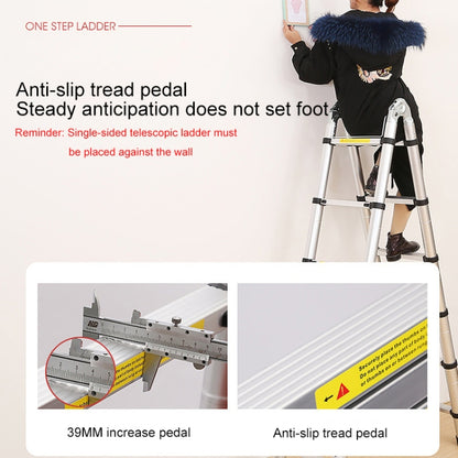 Multifunctional Thickened Aluminum Alloy Single-sided Telescopic Ladder, Size: 5m, Size: 5m
