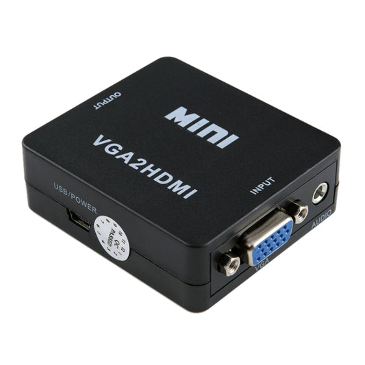 صندوق تحويل الصوت والفيديو الرقمي HW-2107 من Mini VGA إلى HDMI عالي الدقة 1080 بكسل من HOWEI