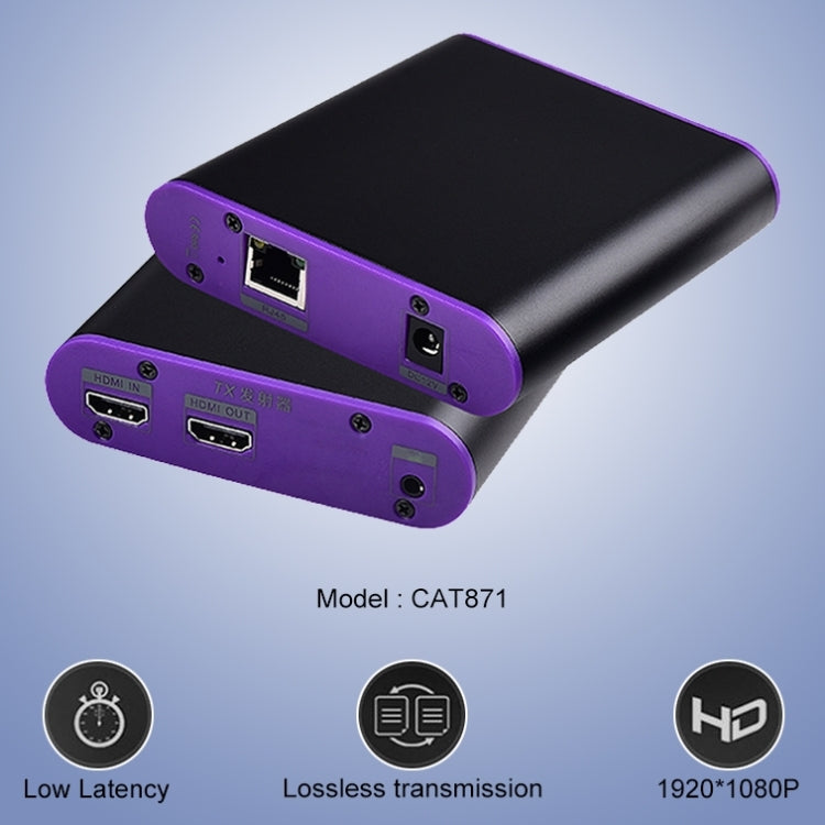 CAT871 HDMI Extender (Receiver & Sender) over CAT5e/CAT6 Cable with IR, Transmission Distance: 120m, CAT871