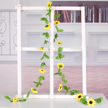 2 PCS Sunflower Artificial Flower Interior Background Wall Window Decoration, Length: 2.6m, Sunflower Flower