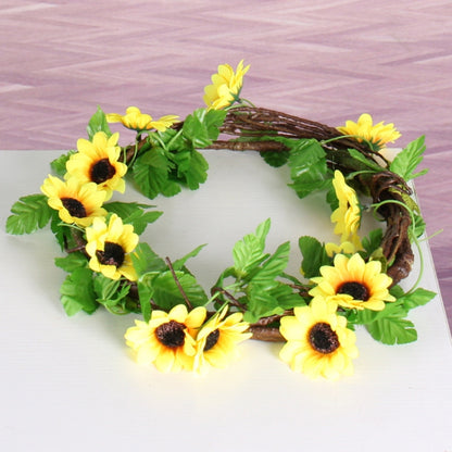2 PCS Sunflower Artificial Flower Interior Background Wall Window Decoration, Length: 2.6m, Sunflower Flower